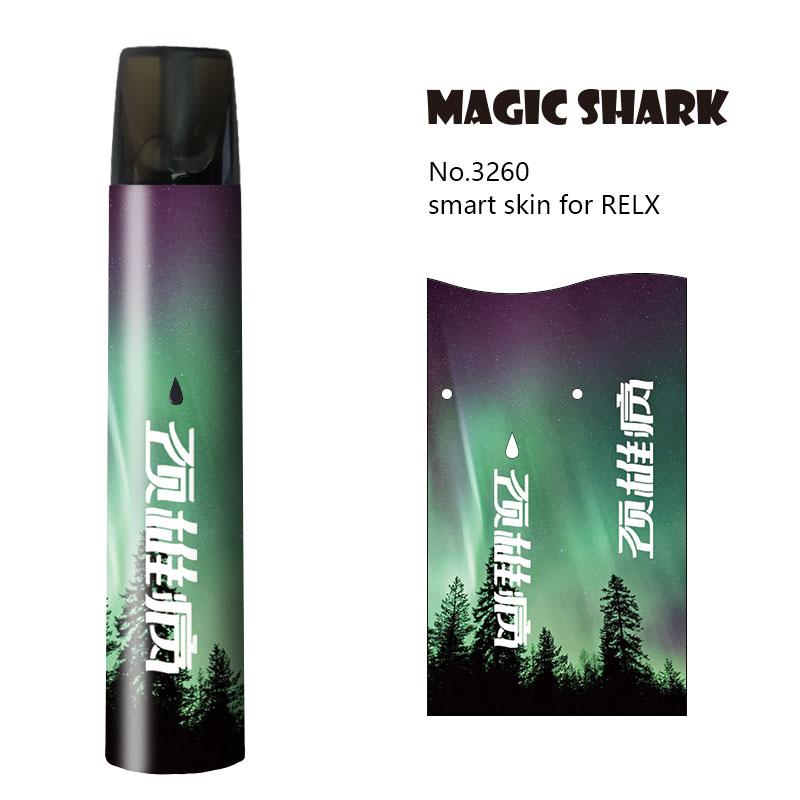 Magie Shark Dünne PVC Stereo Kühlen Chinesische Wörter Abdeckung Fall für Relx Aufkleber Film Wasserdichte Aufkleber für Relx Kit 3254-327: 3260