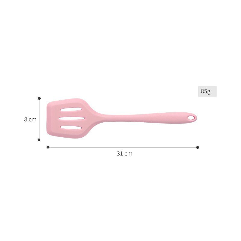 1PC Pink Cooking Kitchenware Silicone Tools Heat-Resistant Spatula Spoon Shovel Turner Strainer Kitchen Utensil Dishwasher Safe: Pink Slotted Turner