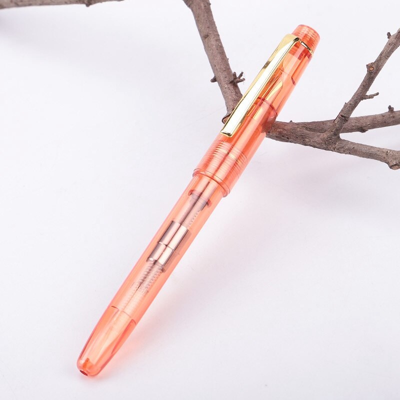 Clear Transparent Fountain Pen 0.5/0.38mm Nib Writing Calligraphy Ink Pen Student Stationery School Office Supplies: Color 4 / 0.5mm