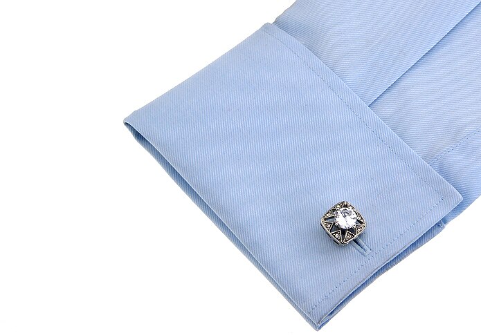 Boutons de manchette en cristal pour hommes couleur rouge laiton matériel cristal rond d'affaires boutons de manchette et au détail