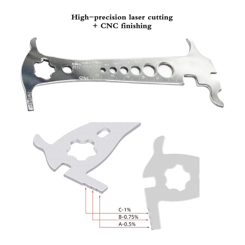 6 In 1 Bicycle Chain Checker MTB Road Bike Gauge Tool Wear Gauge Calipers Measuring Screw Chain Hook Cycling Accessories