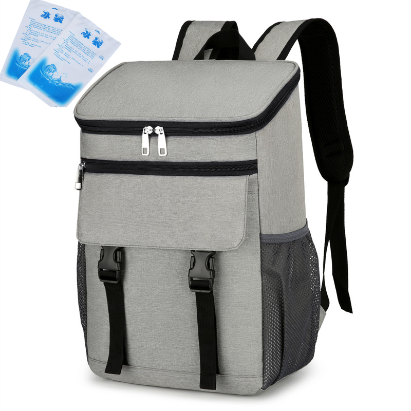 Lunchtas Thermische Rugzak Waterdichte Verdikte Koeltas Grote Capaciteit Camping Drink Koelkast Geïsoleerde Picknickdoos: Bruin