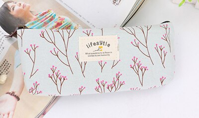 Cute Flower School Case Korea School Pencil Case Unusual Pencil cases For Girls Boys School Supplies: Blue