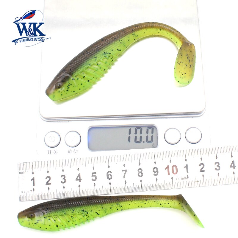 WK-leurre souple de type poisson nageur disponible en deux couleurs, appât artificiel idéal pour la pêche en eau douce, à l'alose, 4.1 pouces, 10.5cm, lot de 5 unités par lot