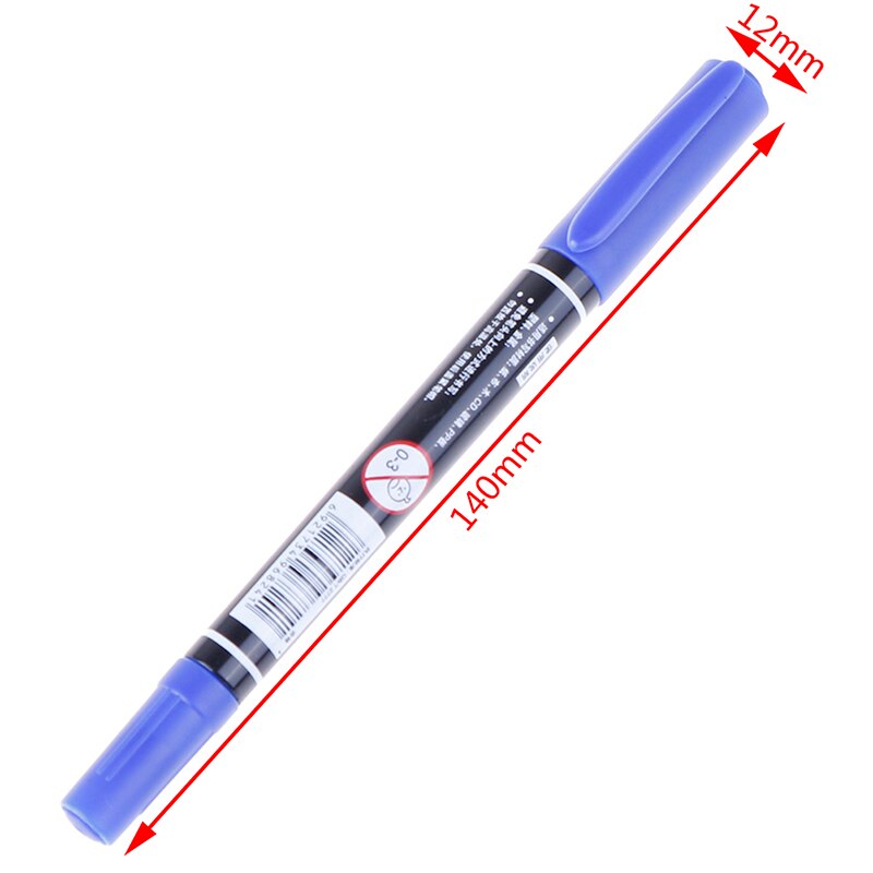 3 stks/pak Twin Tip Permanente Markers, Fijne Punt, (Zwart, Blauw, Rood) Inkt, 0.5mm-1mm