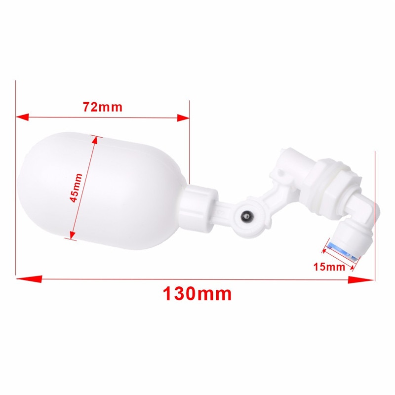 Omvendt osmose system øvre mini flottør kuleventil avstengt 1/4 "automatisk fylling fôr fisketank akvarium ro vannrenser deler