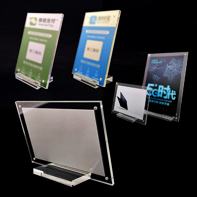 Akryl bordkort fotorammedesign plexiglas bordkort display stativ fotoramme til hjemmet gør-det-selv （ 5 tommer /a4/a5/a6 ）