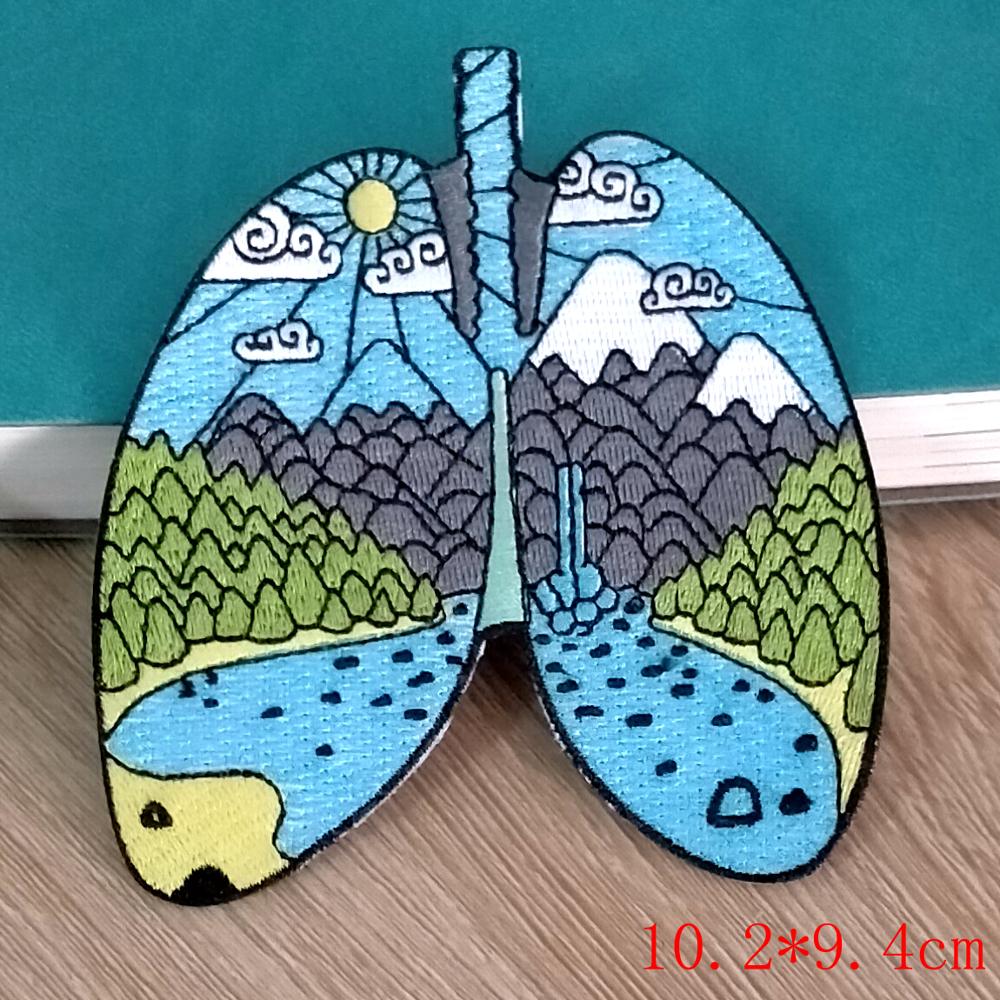 Iron On Patch Whale/Sea Wave Patch Embroidery Patches For Clothing DIY Wilderness Badge Patches For Clothes Applique Accessory