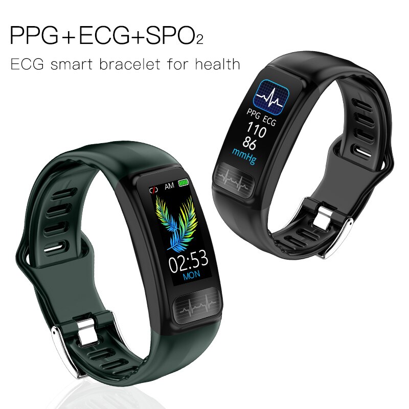 ECG heart rate test smart bracelet body temperature blood oxygen health sleep monitoring sports waterproof wrist time watch