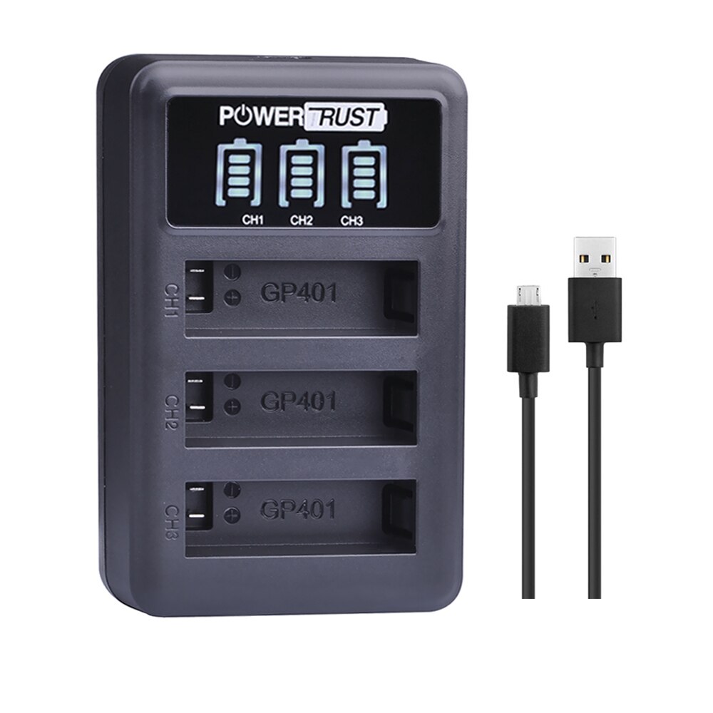 Powertrust 4 Stuks 3.8V Ahdbt 401 1680Mah Voor Go Pro AHDBT-401 AHDBT401 Li-Ion Digitale Camera Batterij Voor Gopro 4 Hd Hero 4 Hero4: LED 3slots Charger