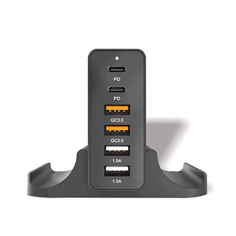 75w PD QC 3,0 Dual Protokoll Schnelle Ladung 4/5/6 Port Multi USB Schnell Ladegerät Für iPhone Tablet Multi-funktion Smart Desktop Adapter: US Plug / PD 6 Ports 75W