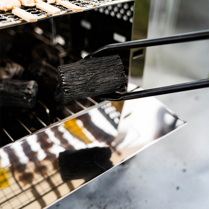 Clips de carbono para barbacoa, pinzas para quemar, pinzas para carbón, pinzas de carbono con pico de pato, mango de madera maciza no , Clips de carbono