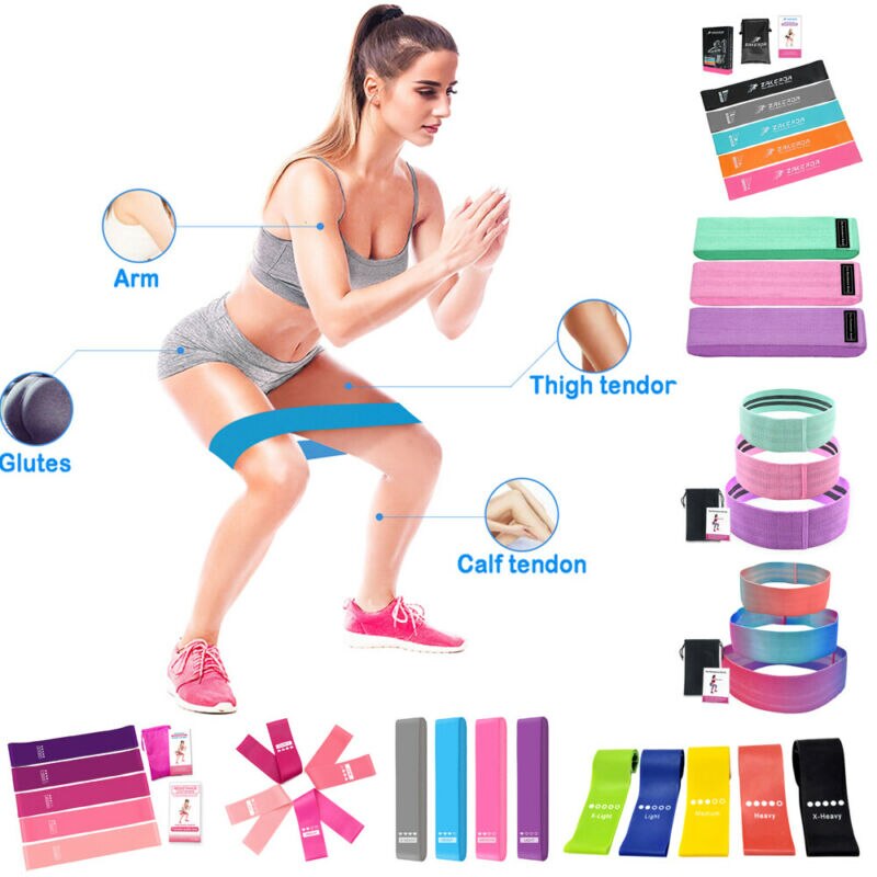6 nível de Resistência Bandas de Loop Exercício Home Fitness Gym Látex Natural conjunto