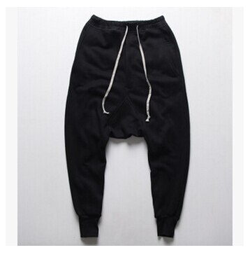 HZIJUE Pants Hip Hop Dance Harem Sweatpants Crotch Pants Men Parkour Track Tapered Trousers: L