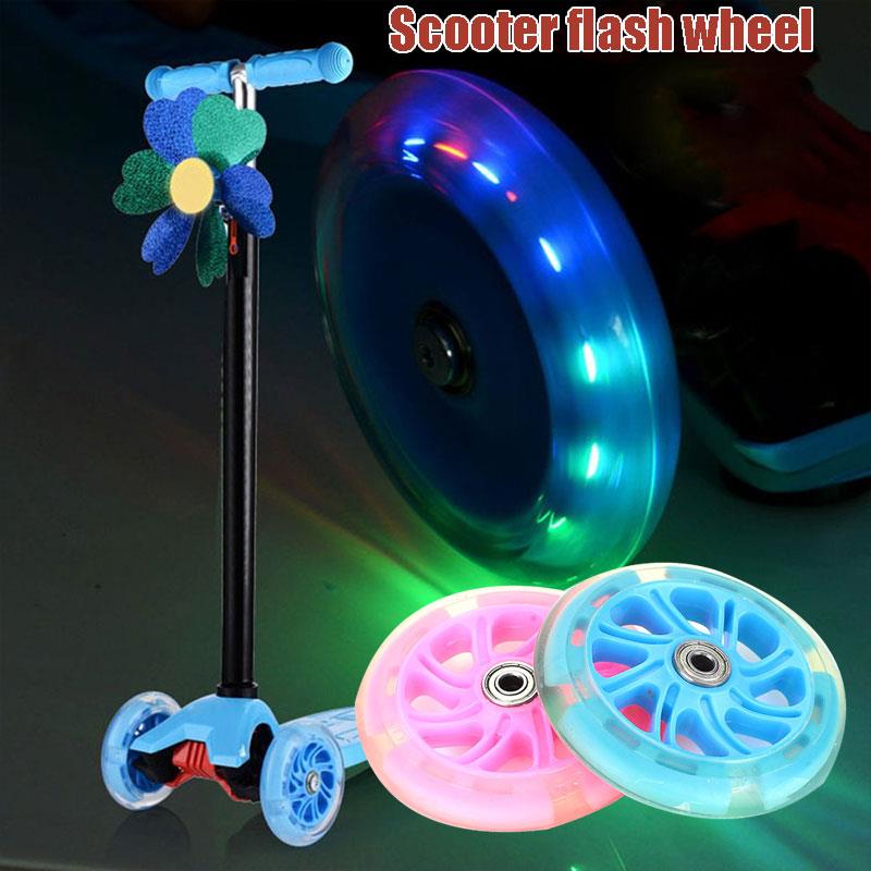 Scooter enkelt vridende glidehjul skateboard hjul indkøbskurv 120mm 2 farver pu longboard scooter hjul holdbart