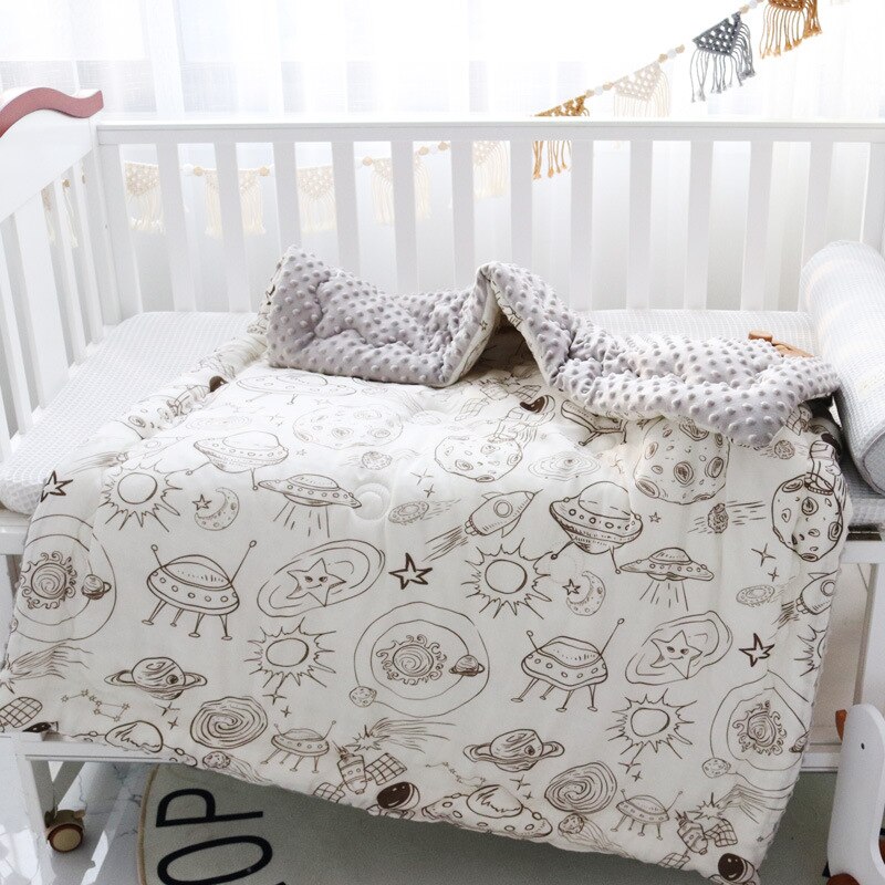 Trapunta per bambini coperta invernale Minky mussola 120x150cm lettino per bambini trapunte per bambini lettino per bambini bambini scuola materna impostato di biancheria da letto per bambini: d