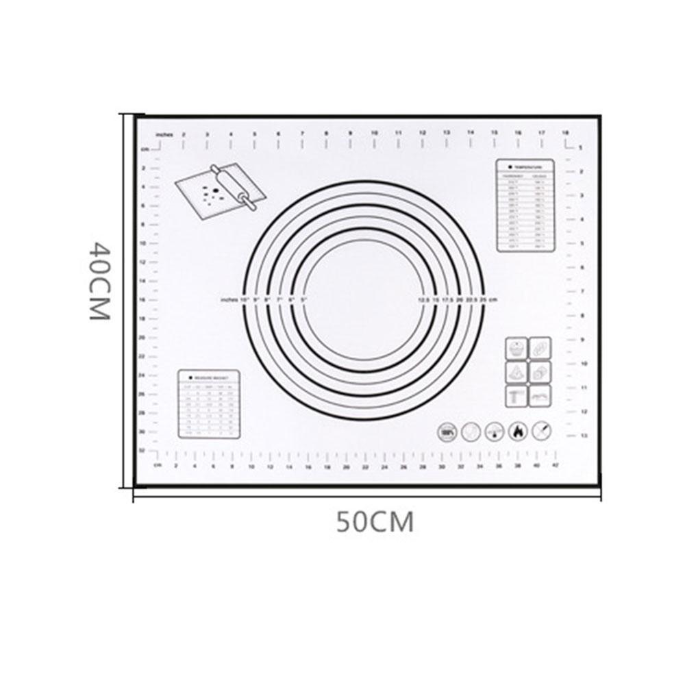 50*40/30*40cm Silicone Baking Mat With Scale Rolling Dough Pad Kneading Dough Mat Non Stick Pastry Sheet Oven Food Grade Liner: Black L