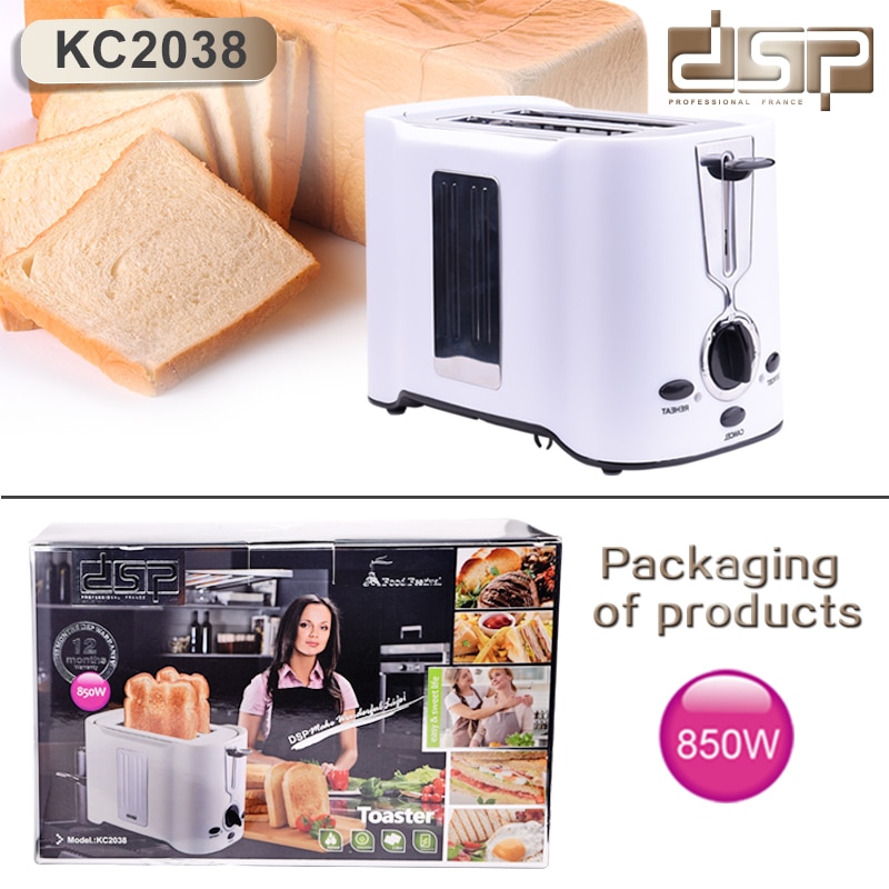 DSP KC2038 Broodrooster 750 W Brood Maker 2 Plakjes Warm Rvs LinerHousehold Broodbakmachine Voor Ontbijt