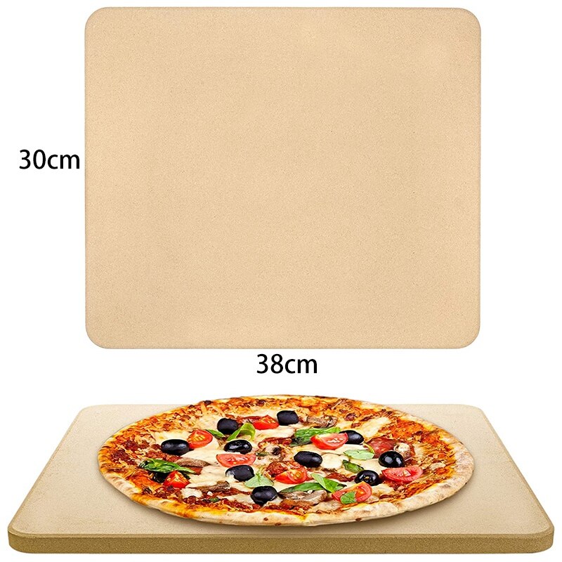 Piedra para Pizza, piedra para hornear, 15x12 pulgadas, cordierita Tuff de ingeniería Rectangular resistente, es muy adecuada para hornos y parrilla