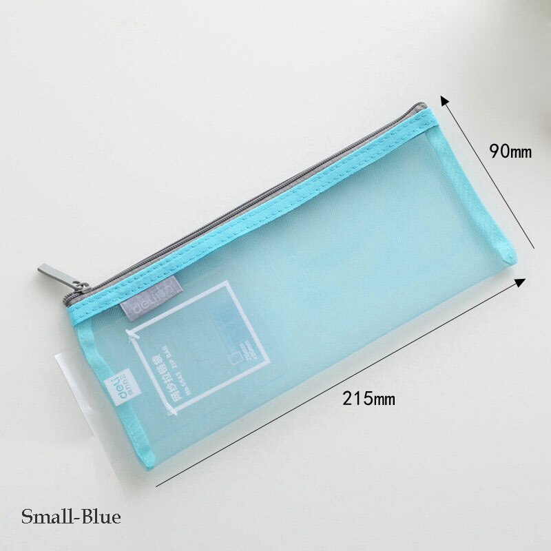 Presentation Folder Clear Grid File bag Portable Pen bags Office organizers File folder A4,A5,A6 file organizer with zipper: Small-Blue
