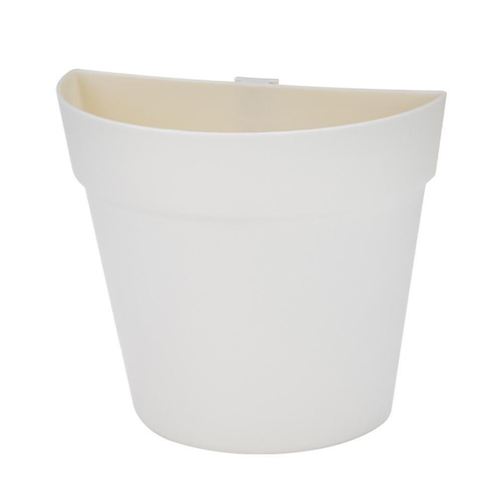 Wall-mounted Plastic Flowerpot Wall Balcony Flowerpot Hanging Planter Vegetable plant Pots Wall-mounted Combination: creamy-white