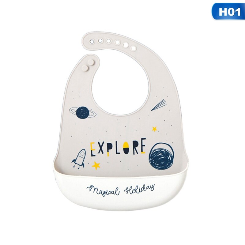 Leuke Cartoon Patroon Slabbers Waterdichte Siliconen Voeden Baby Speeksel Handdoek Pasgeboren Cartoon Schorten Verstelbare: 1