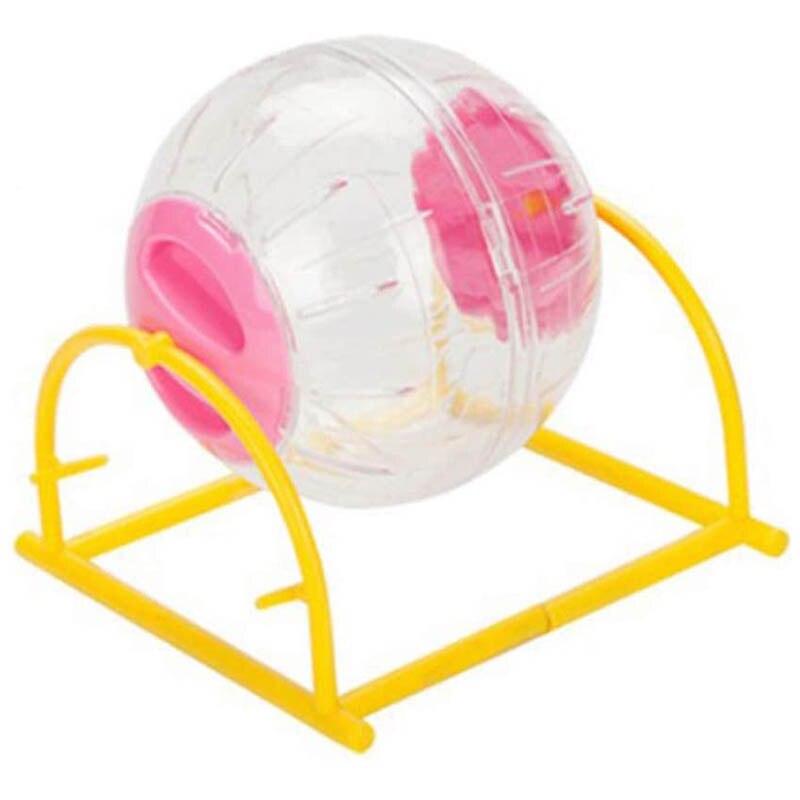 Mascota hámster juguete de bola para correr para ANIMAL PEQUEÑO plástico transparente hámster Jogging Ball Rack Entrenamiento de mascotas rueda de suministro de ejercicio