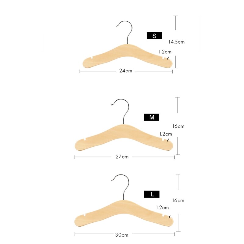 Wooden Baby Hangers,Kids Hangers,Notched Shoulder for Children Clothes,Decoration Hanger,10 Pack