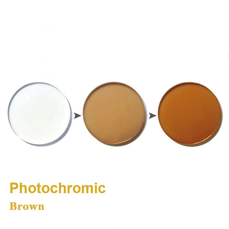 Gafas asféricas de resina para miopía, lentes con prescripción de fotocromismo, antiluz azul, 1,56, 1,61, índice CR39, 2 uds., 1,67: Photochromism brown / 1.67