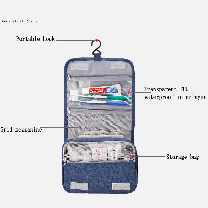 Forniture per la vita portatili da viaggio borsa per il trucco essenziale di grandi dimensioni borsa per lavaggio da uomo di alta qualità borsa da toilette per Organizer da bagno