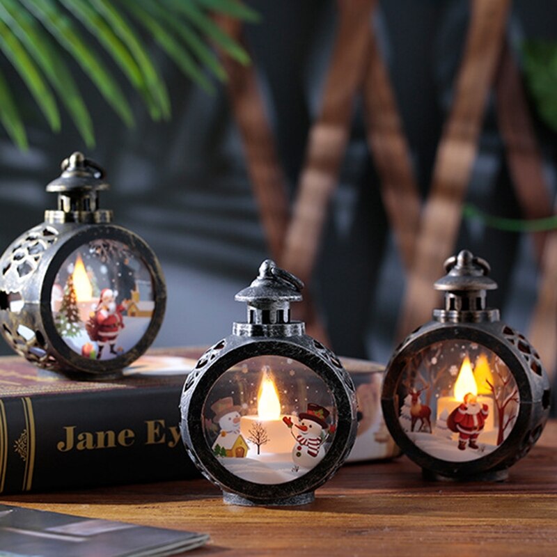 Grappige Vintage Christmas Light Up Speelgoed Led Lamp Raamdecoratie Home Office Party Decor Xmas Tree Opknoping