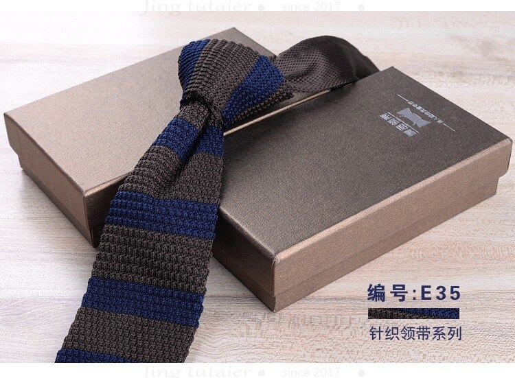 GUSLESON 6cm Slim Knit Tie for Men Business Leisure Skinny Necktie Burgandy Colorful Striped Dots Weave Ties