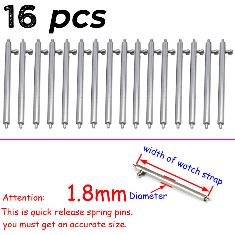 Stainless Steel Watch Strap Quick Release Bars Spring Pin Watch Repair Tool Band Connect Pins 14 15 16 17 18 19 20mm 21 22 24mm: Light Pink White / 21mm