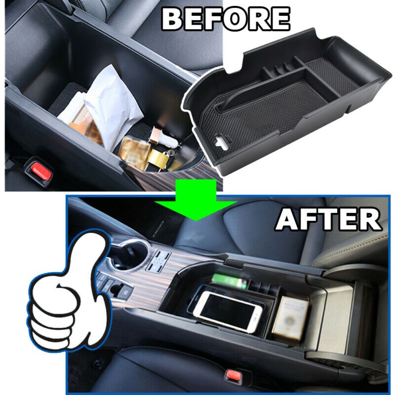 Car Armrest Storage Box Center Console Tray For Honda CR-V 2017 2018 - Black