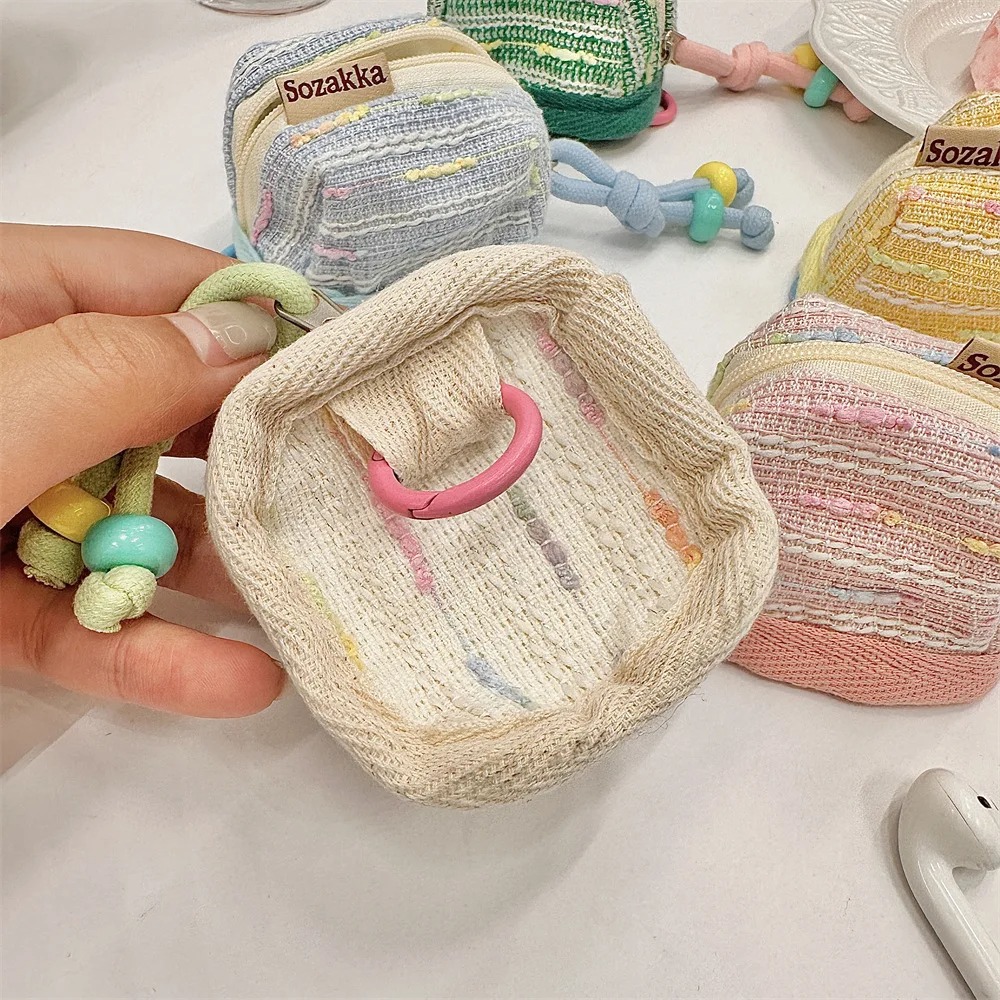 Śliczne przenośne etui na słuchawki Mała portmonetka na monety Biżuteria Mini torba do przechowywania Kobiety Dziewczyny Etui Kawaii Torba podróżna Dekoracje
