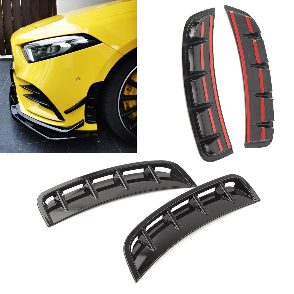 Glanzend Zwarte Auto Voorwiel Abs Air Vent Kap Spatbord Voor Mercedes-Benz A-Klasse W177 A200 A250 a220 A35 Amg 2 Stks/set