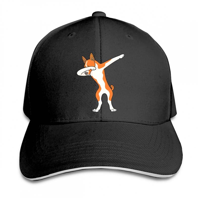 Funny Basenji Dabbing Baseball cap men women Trucker Hats adjustable cap: 2-Black