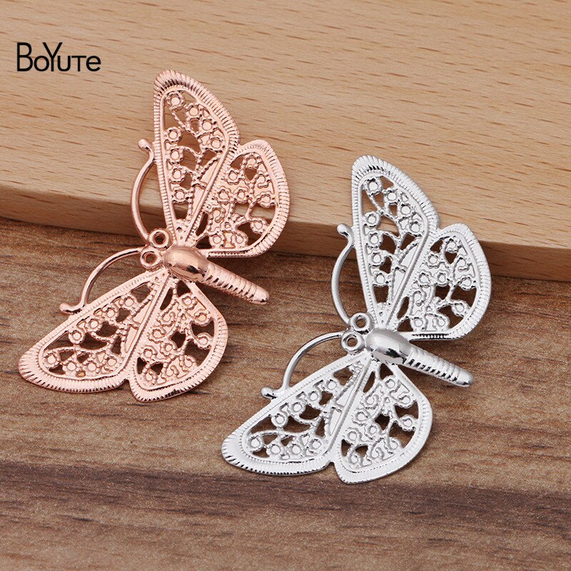Boyute (50 Stuks/partij) 38*23 Mm Dragonfly Filigraan Bevindingen Metalen Messing Diy Handgemaakte Haar Sieraden Accessoires