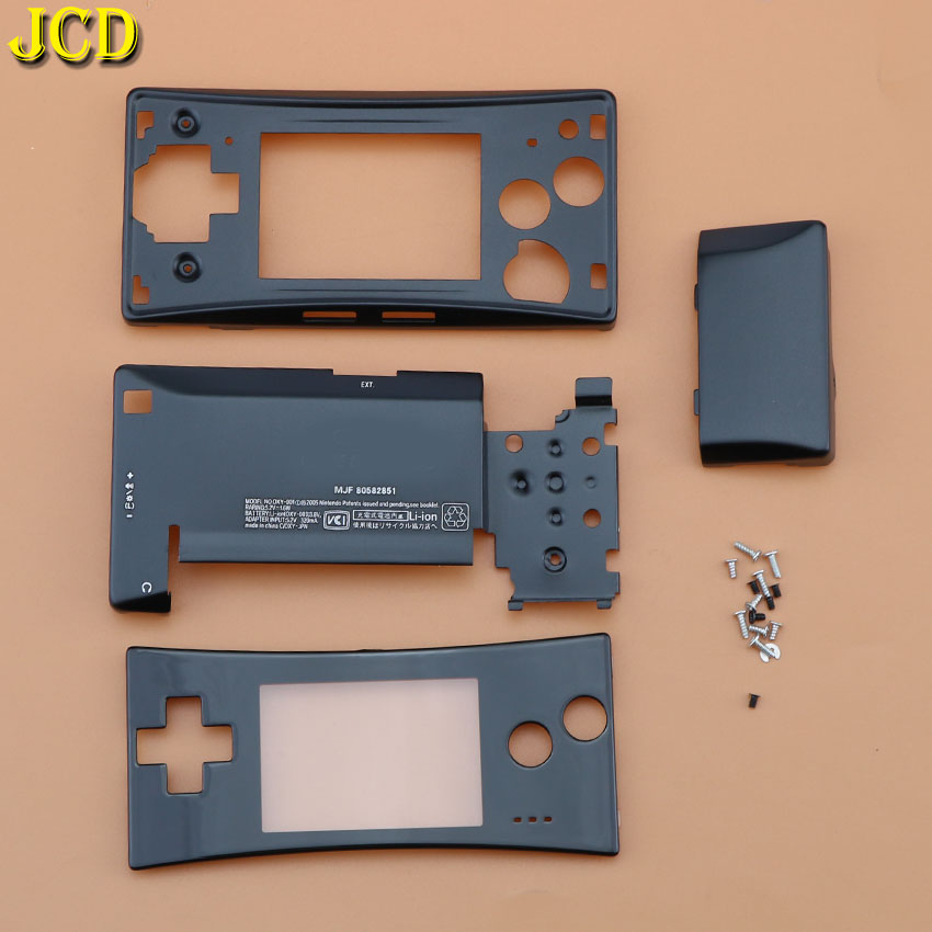 JCD – coque de boîtier métallique 4 en 1 pour nintendo GameBoy, avec vis, couvercle avant et arrière, Micro GBM, support de batterie