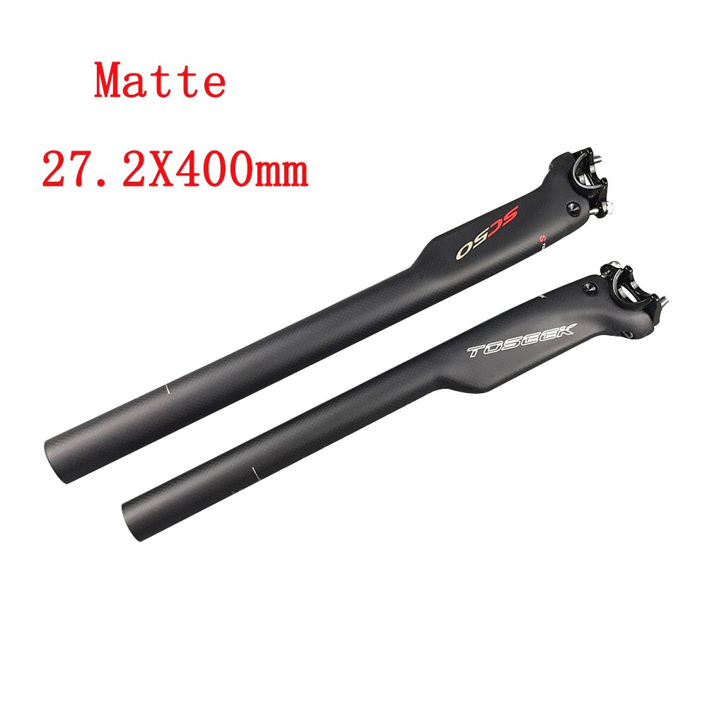 Toseek SC50 full carbon fiber seatpost mountain bike road bicycle seat tube 27.2/30.8/31.6mm X 350/400mm carbon seatposts: 27.2X400mm Matte