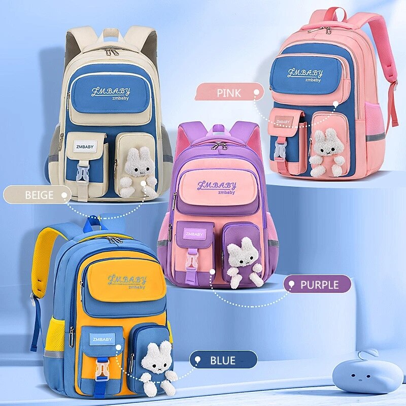 Sac à dos dessin animé lapin pour enfants, cartable pour écoliers du primaire, cartable mignon pour filles et garçons