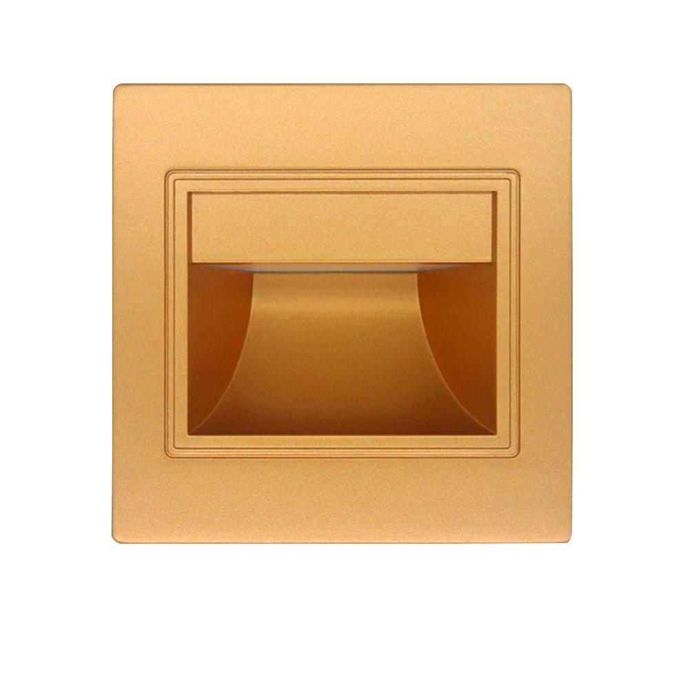 Inbouw led wandlamp 1.5w ac85-265v inbouw led trapverlichting trap gang wand voetlamp warm/koel wit: Goud / Koel wit (5500-7000k)