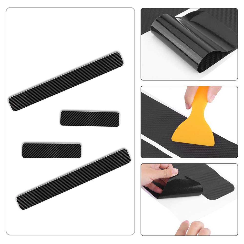 Car Accessories Carbon fiber vinyl Car Door Sill For Chevrolet Mazda Hyundai Nissan Door Sill Protector For Universal Cars Auto