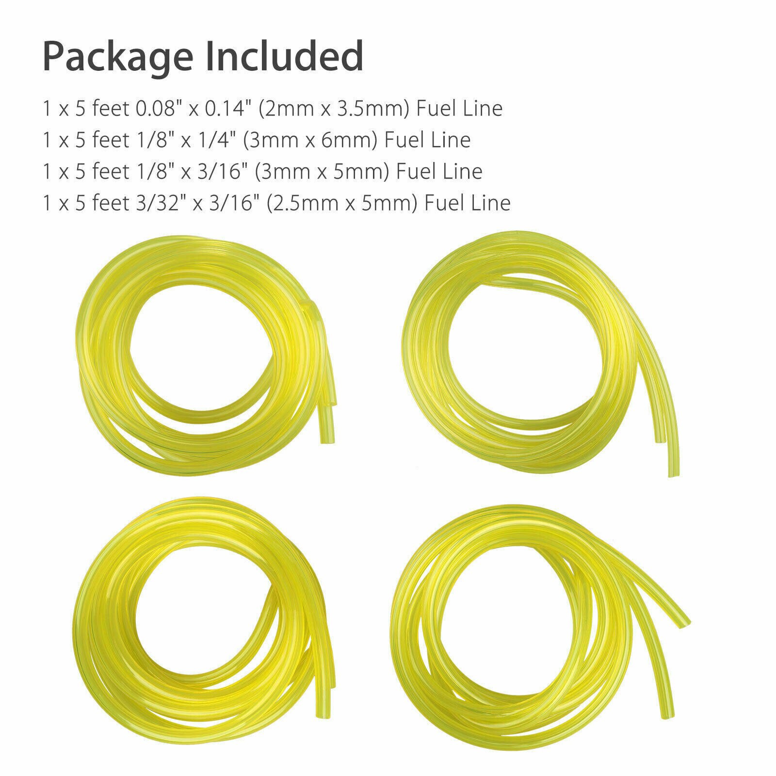 Fuel Line Hose Tube W/ 4 Sizes Tubing For Tygon Common 2 Cycle Small Engine And Fuel Line