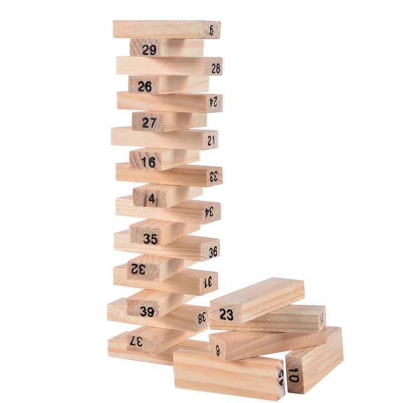 54PCS Holz Stapel Hohe Spiel Blöcke Spielzeug Klassische Balance Gehirn Spiel Spielzeug Intelligenz Pädagogisches spielzeug Für Kinder Kinder Jungen