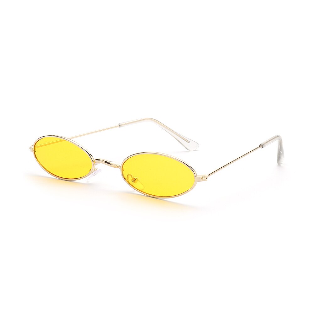 Oval Sunglasses For Women Classic Metal Small Frame Driving Sun Glasses Chain Vintage Shades Summer: JY