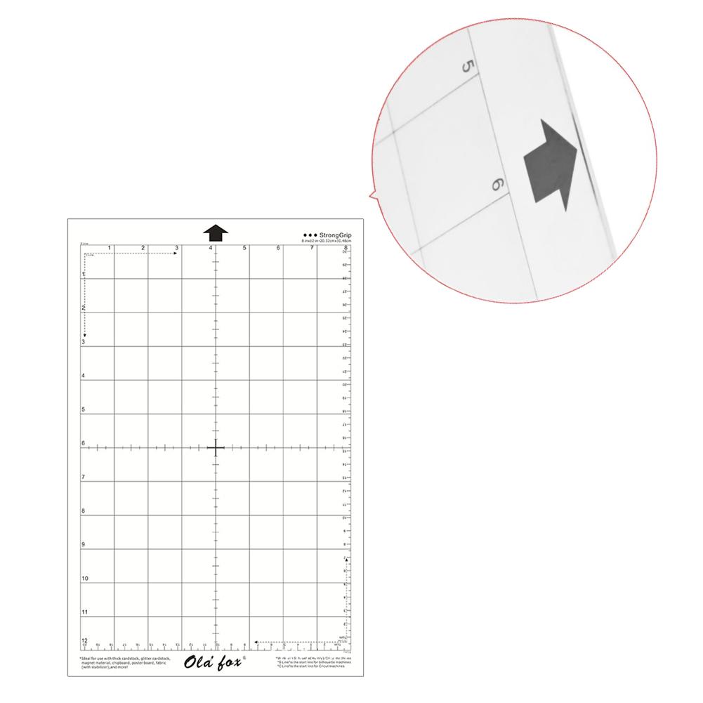 2 stk erstatningsskæremåtte gennemsigtig klæbende måttepude med målegitter 12*12- tommer til silhouette cameo plotter maskine