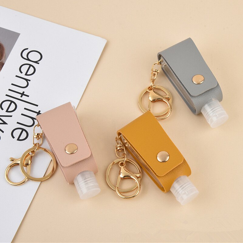 1Pcs Mini Portable Hand Sanitizer Bottle Keychain Holder Empty Refillable Travel Bottles Flip Cap Soap Containers With Keyring