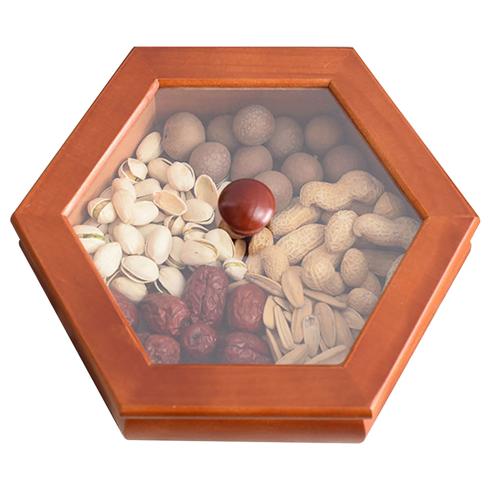 Snack Storage Container Sweets Cookies Desktop Kitchen Sectional Tray Candy Home With Lid Party Serving Wooden Dried Fruit Box