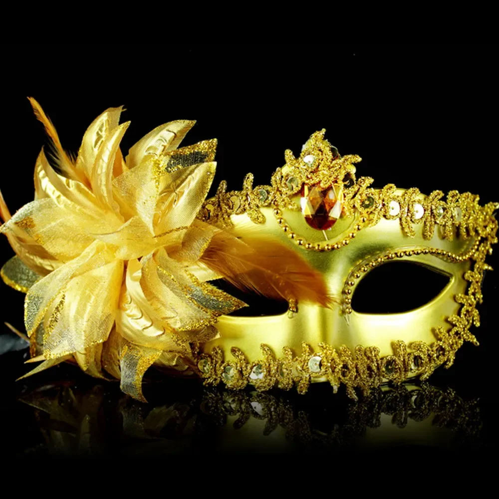 Tanz Party Diamant venezia nische Maske Feder Blume Hochzeit Karneval Leistung Kostüm sexy Dame Maske Maskerade Weihnachten: Blau